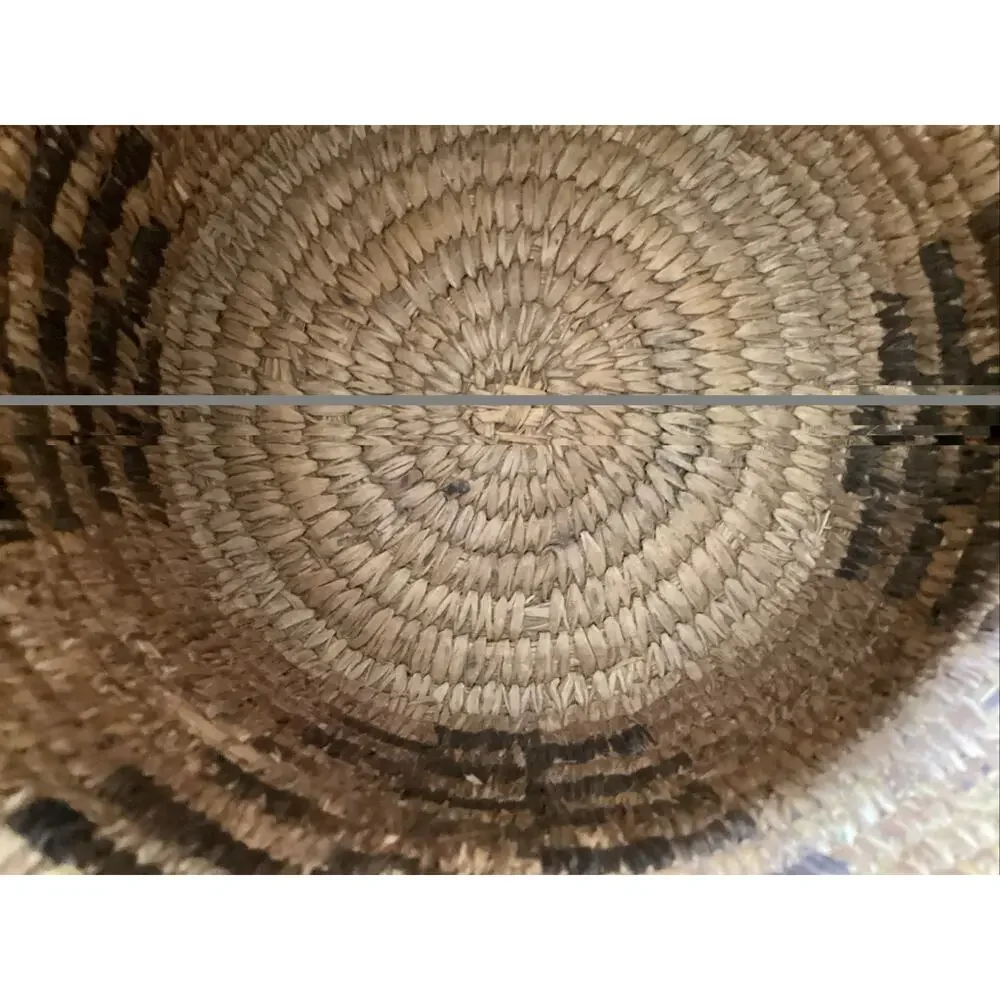OLD NATIVE AMERICAN Tohono O'odham Papago PIMA Cylindrical Basket 6.5 T 7.5 W